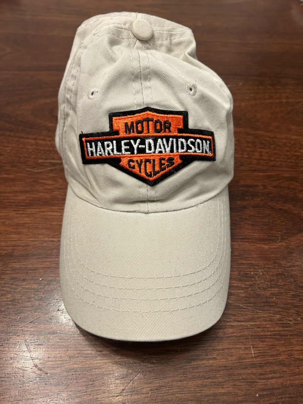 The Game Beige Baseball Cap with Orange and Black Patch